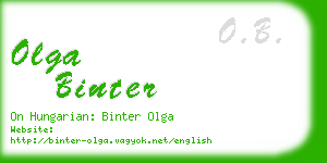 olga binter business card